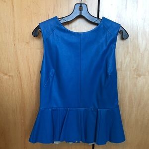 NWT blue leather peplum top